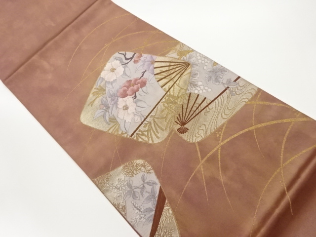 JAPANESE FUKURO OBI / WOVEN FLORAL PLANTS